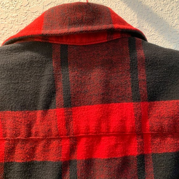 Grunge cotton Gap flannel plaid shirt red and black size M pre-owned good cond - Picture 8 of 10